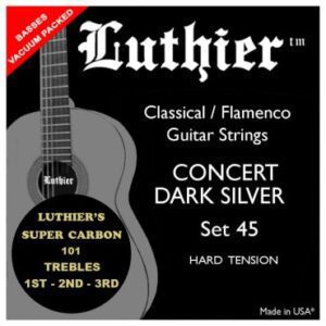 Luthier Concert Dark Silver 45 Super Carbón. Juego de Cuerdas Guitarra.