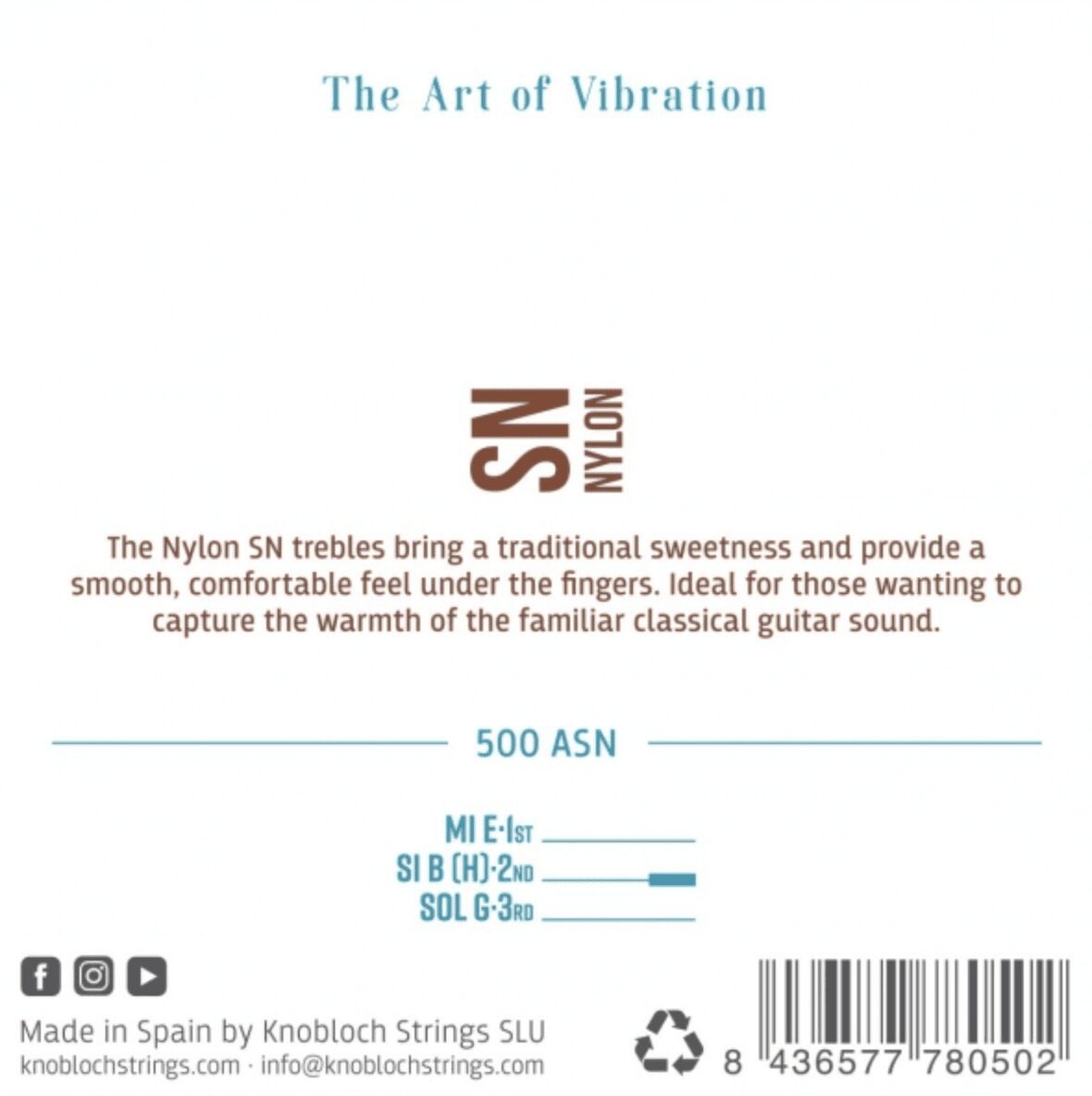 Juego de Primas Knobloch 500 ASN Nylon SN. Tensión Fuerte - Imagen 2